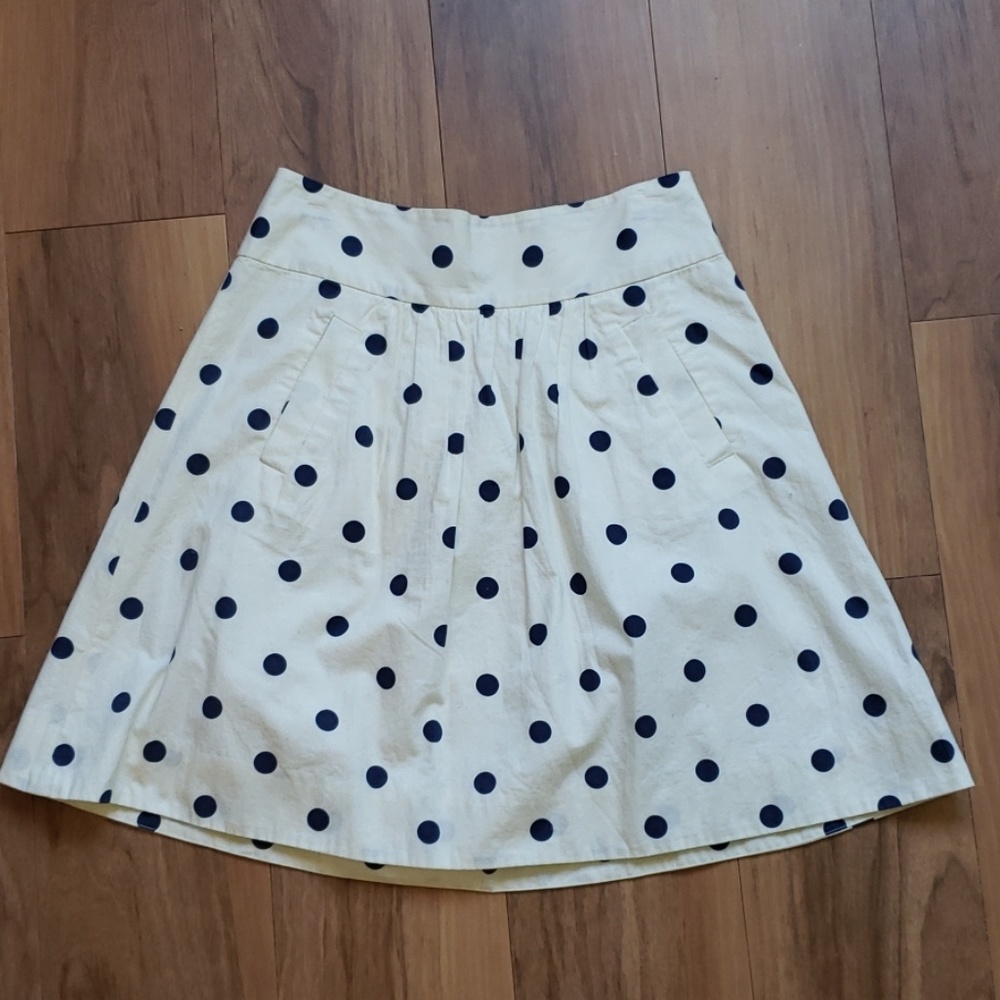 J.Crew polka dot A-line skirt